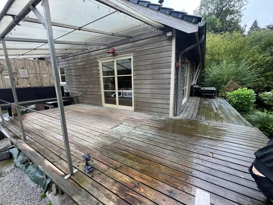 Remplacement d’un plancher de terrasse — au début du chantier