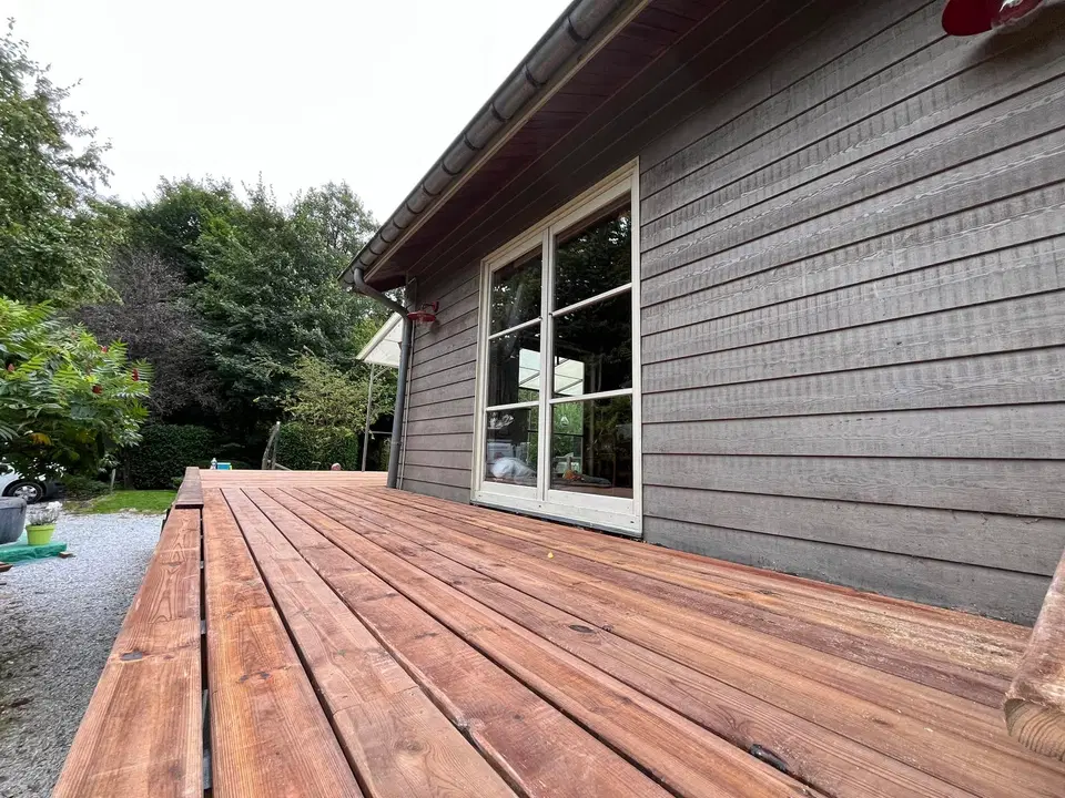 Remplacement d’un plancher de terrasse — pendant les travaux